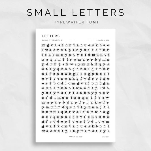 Small Typewriter Letters Sticker Sheet