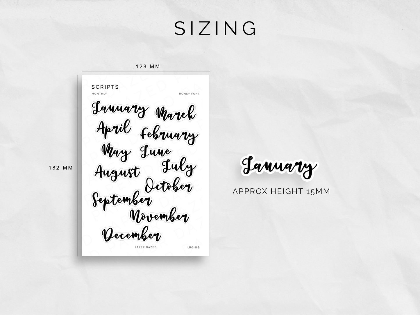 Large Monthly Scripts - HONEY Font