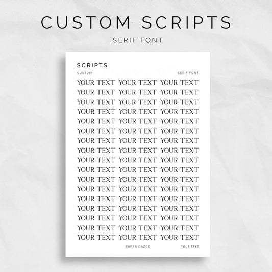 Small Custom Scripts - SERIF Font