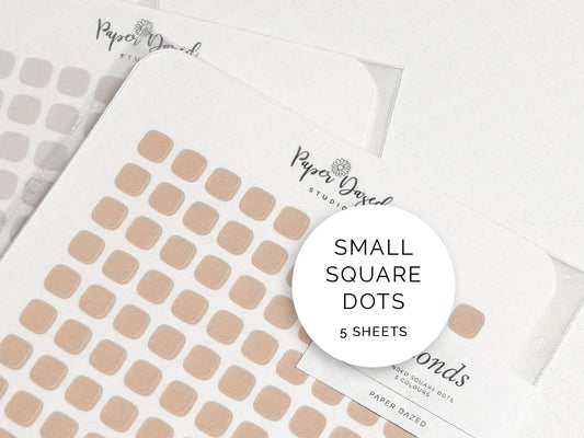 SECONDS 5x Sheets 5mm Small Rounded Square Dot Stickers