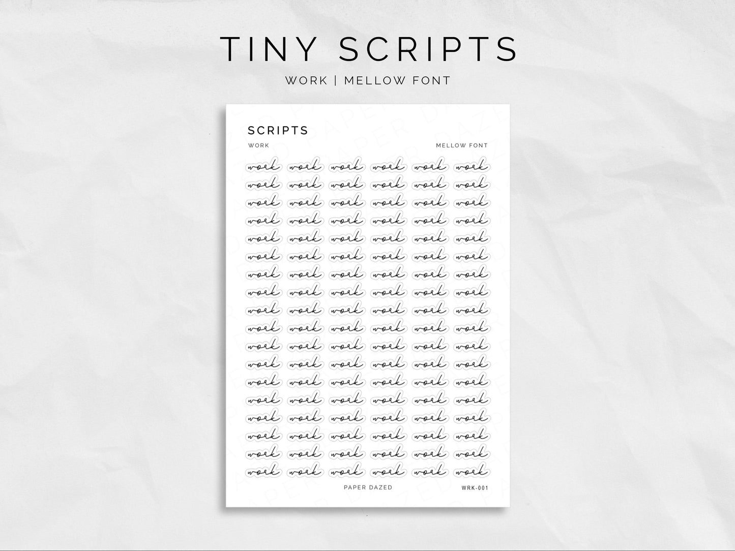 WORK Tiny Scripts - MELLOW Font